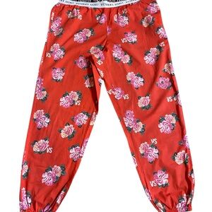 Victoria's Secret Red Floral Pajama Pants Large